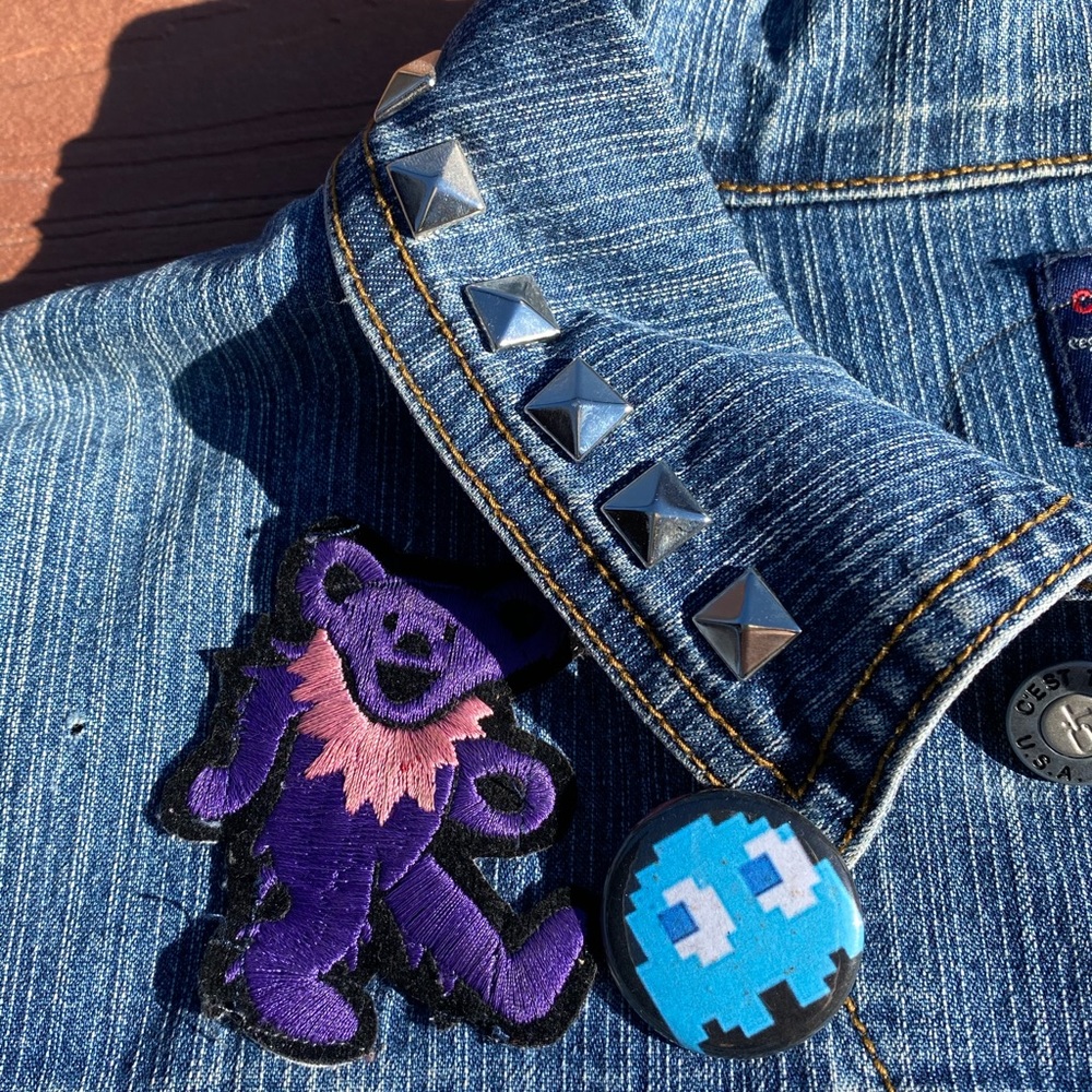 Handcrafted Patchwork Denim Jacket - image 4